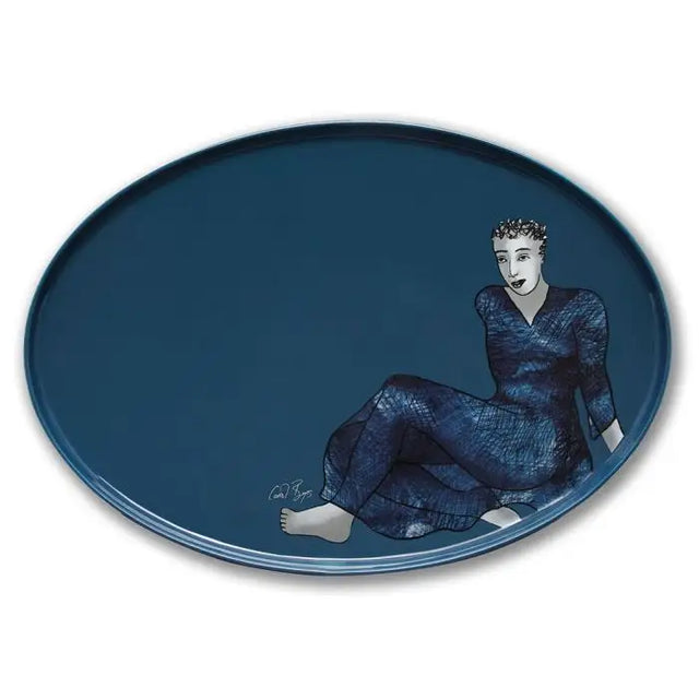 Platter oval - Indigo blues