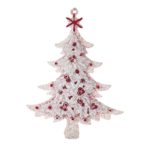 White Christmas Tree With Bow (12.7cm)