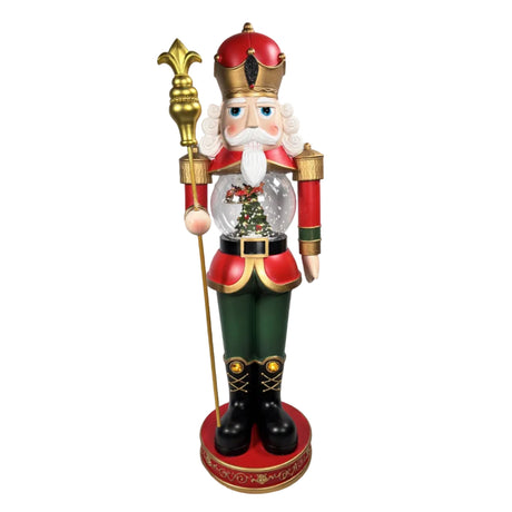 Nutcracker with snow globe 24x21x75cm