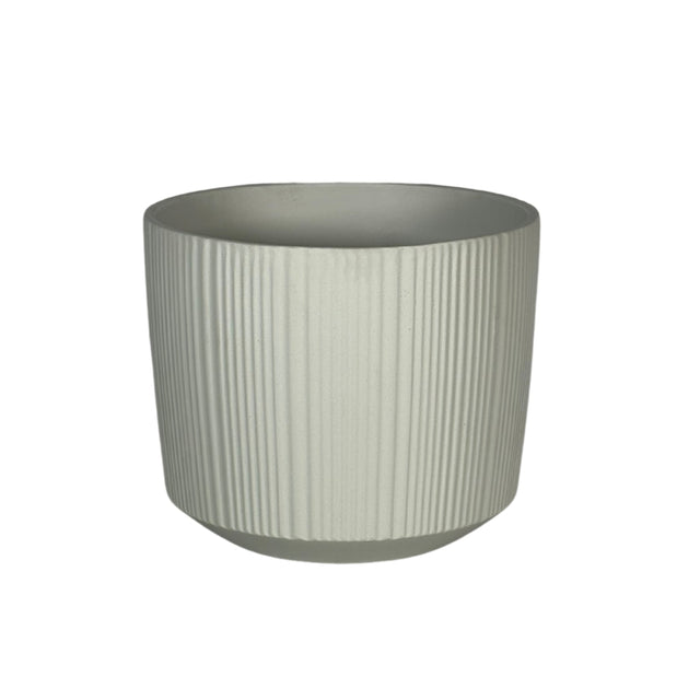 (035000310)FLOWER POT STONEWARE 15CM - L/GRAY