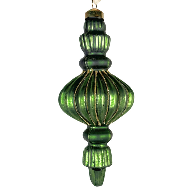 Ornament Glass 6X6X15Cm Pine Green