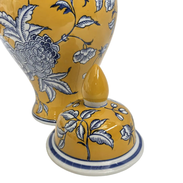 Yellow Ginger Jar - Floral Design 21x39cm