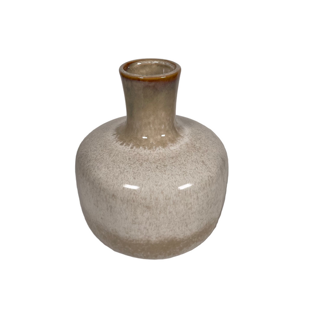(095004480-1)PORCELEIN VASE BOTTLE 13X13X15CM - GREY