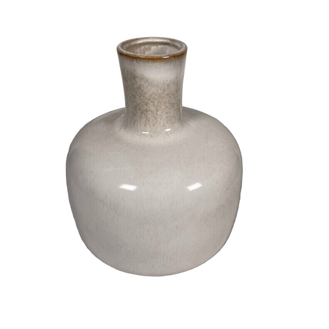 (095004490-1)PORCELEIN VASE BOTTLE 17.5X17.5X19.5CM - GREY