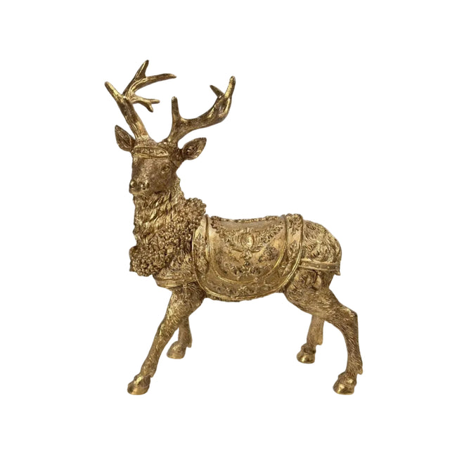 Gold reindeer 25.6x12.5x34cm
