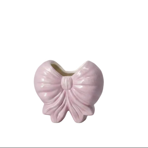 Vase, dolomite 13.8x7x12.5cm - Ribbon bow shape - Purple
