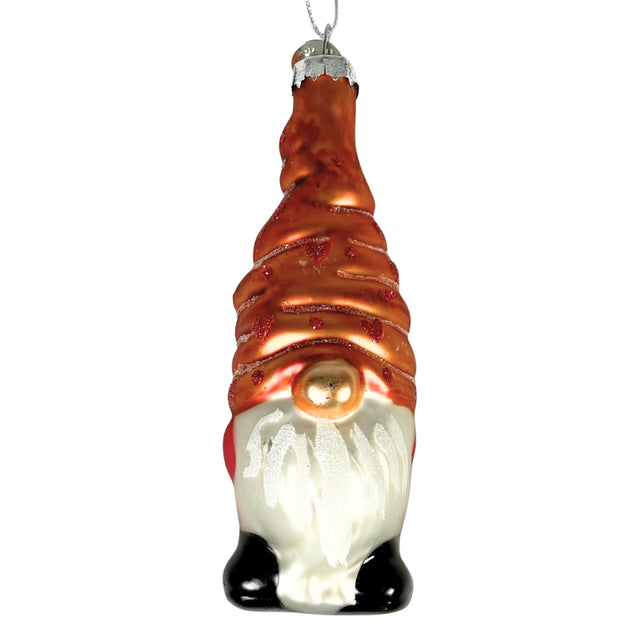 Gnome Glass 4x4.8x11.6cm Orange Hat
