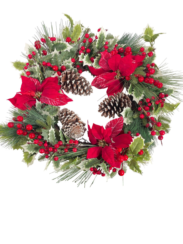 24' Variegated Ponsettia Wreath