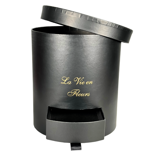 Round Flower Box 22X22X24cm Black