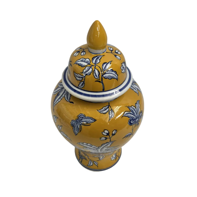 Yellow Ginger Jar - Floral Design 21x39cm