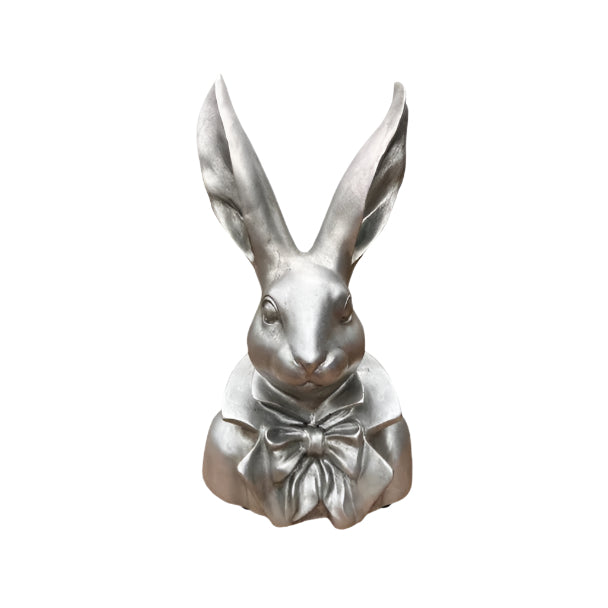 Large Silver Gentleman Bunny Bust
