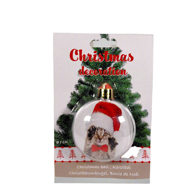 (170486030-1)XMAS BALL FOR PICTURES, 7CM WITH PAPER INSERT - ROUND