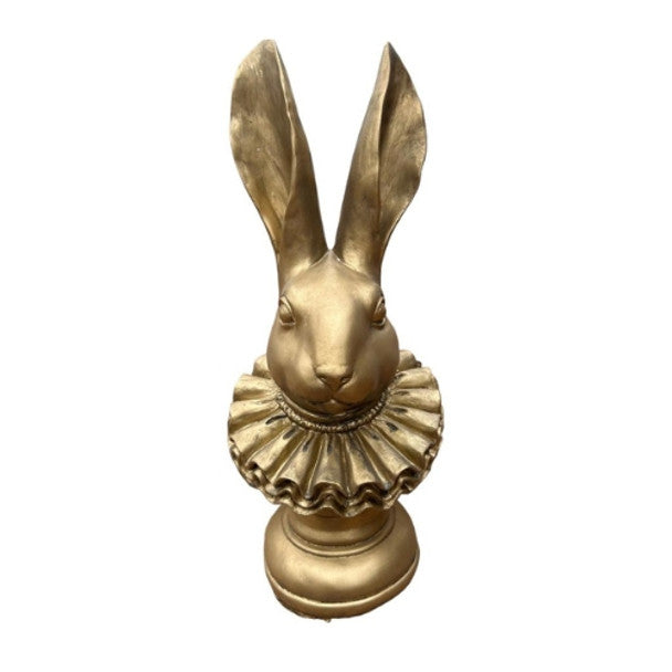 Small Gold Circus Bunny Head Statue