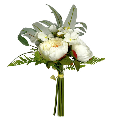 Artificial Rose & Peony Bouquet - White
