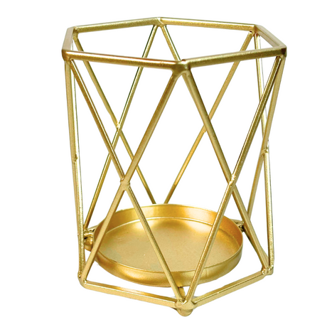 Geometric Candle Holder Medium - Gold