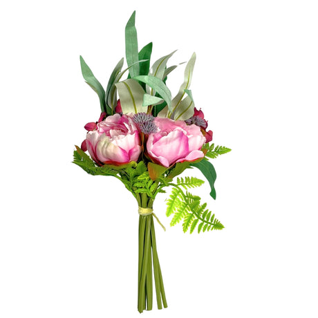 Artificial Rose & Peony Bouquet - Purple