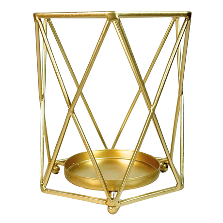 Geometric Candle Holder Large - Gold