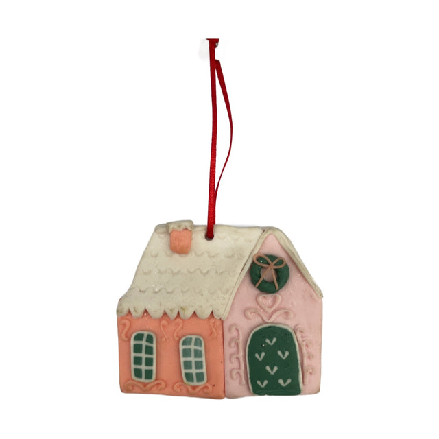 Pink & White Clay House 1X11.5X8.5Cm