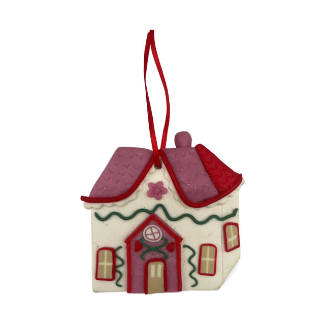 White & Pink Clay House 1X11.5X8.5Cm