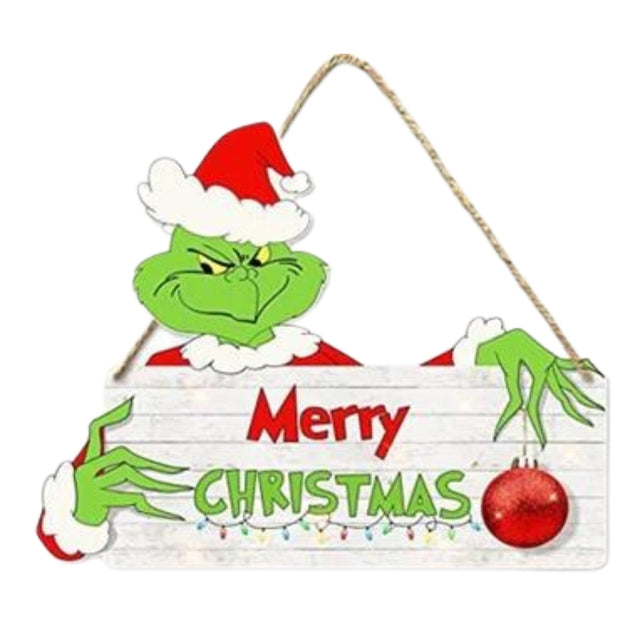 Grinch Sign (Wooden) Decoration