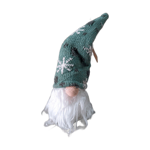 Gnome 20Cm Green With Snowflakes