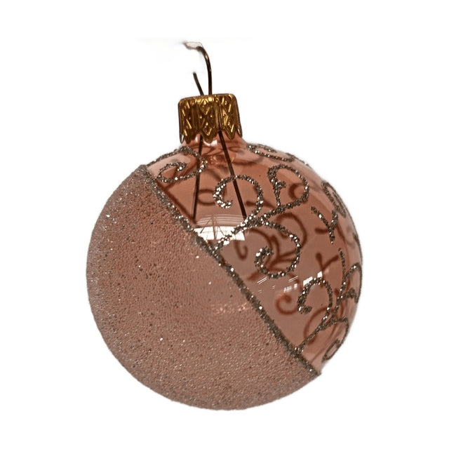 Xmas Ball 60Mm Half Glitter
