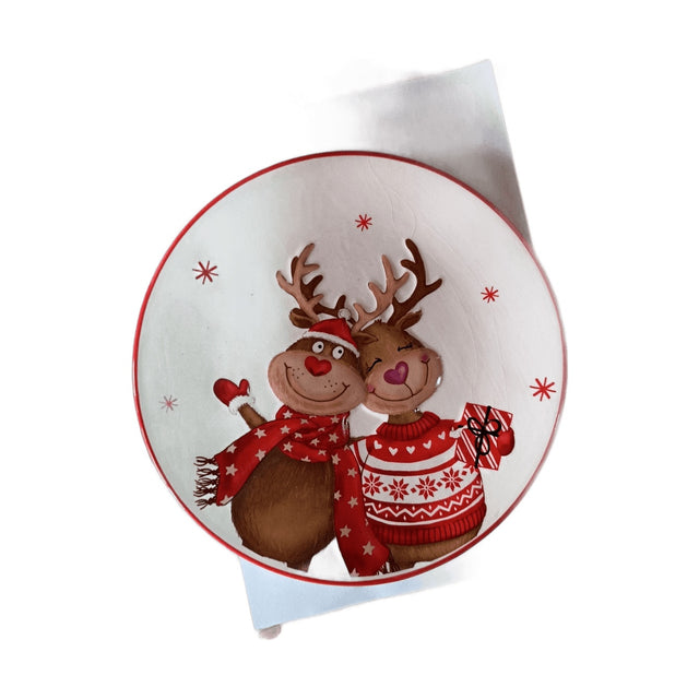 Plate 24Cm Reindeer Design