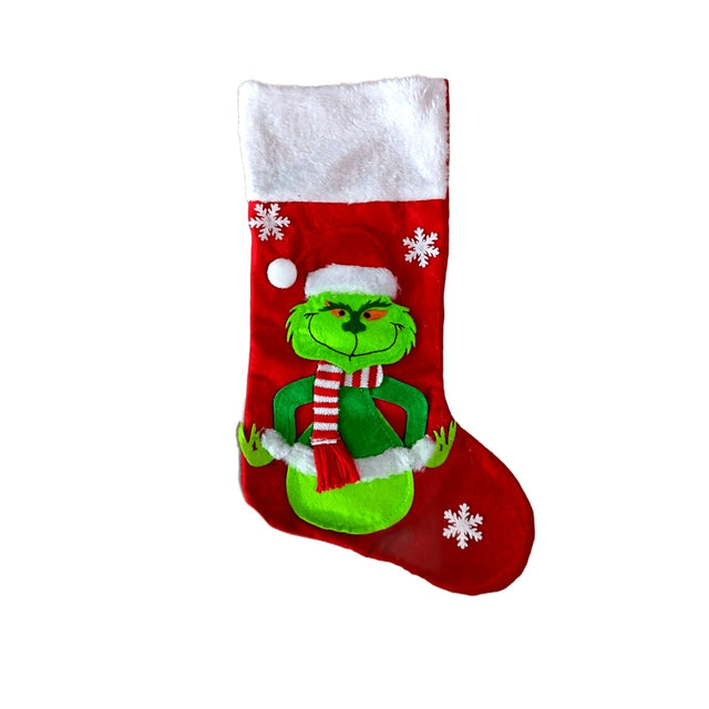 Grinch Stocking 46X26cm - Red