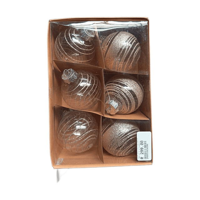 Clear Gold Glitter Balls Box Of 6