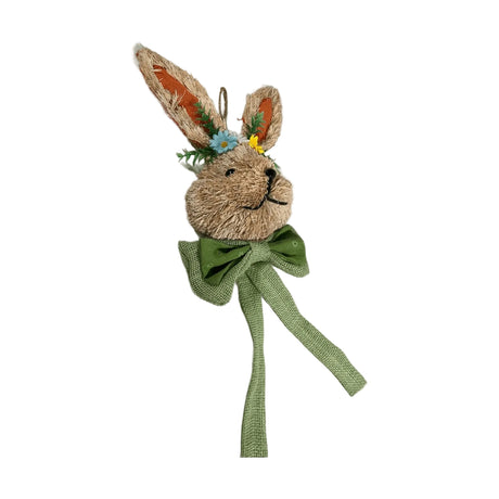 Rabbit head with green bow 59x16cm