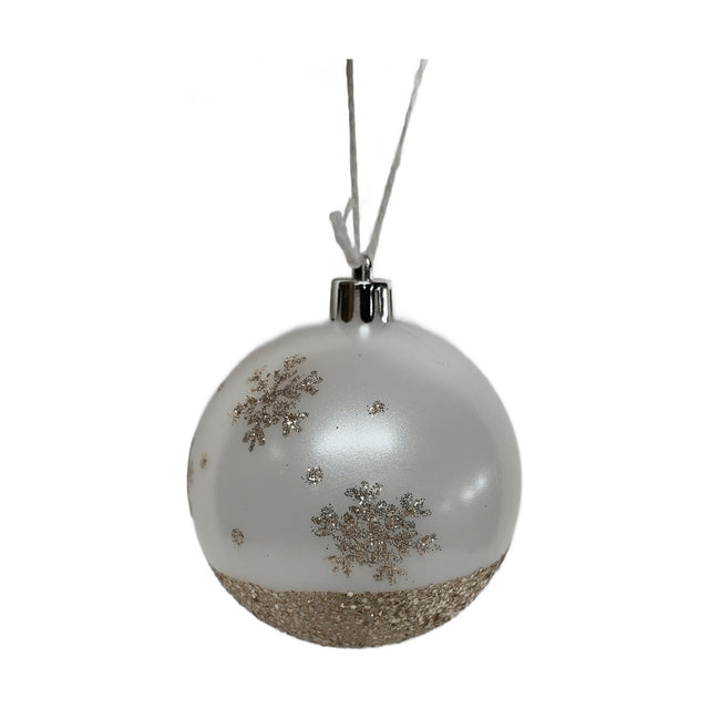 (ABJ450000-3)BAUBLE 8CM WITH WITH GLITTER - GOLD