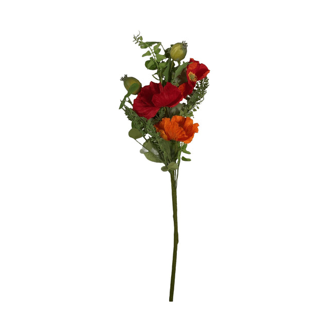 60CM RED ORANGE POPPY SPRAY