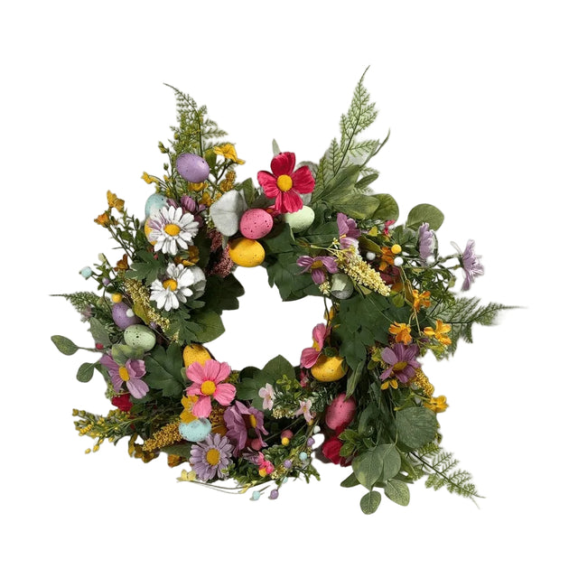 55CM FLORAL EGG WREATH (LE JS814)