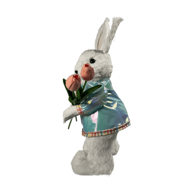 50CM MR BUNNY W TULIPS