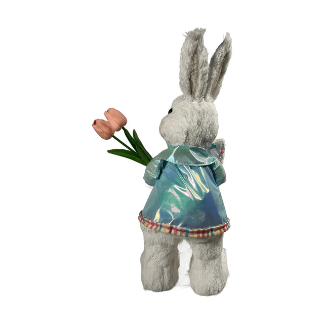 50CM MR BUNNY W TULIPS