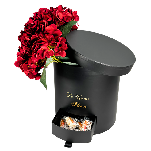 Round Flower Box 22X22X24cm Black