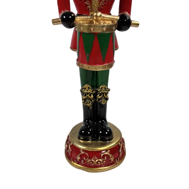 Teddy Bear Nutcracker Red And Blue Crown 12.5x12x43.3cm