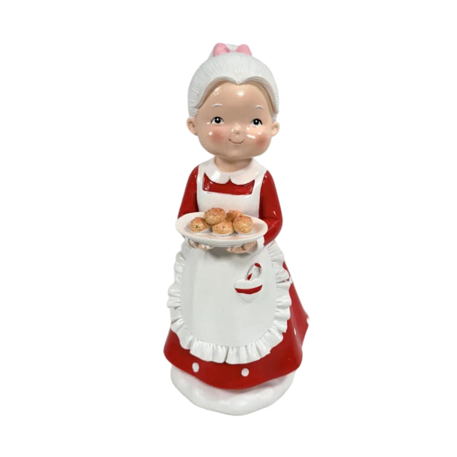Mrs Claus With Cookies 10x10x20cm
