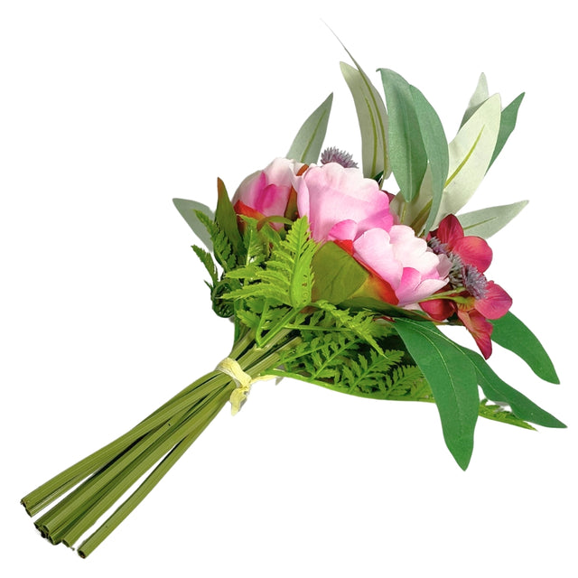 Artificial Rose & Peony Bouquet - Purple