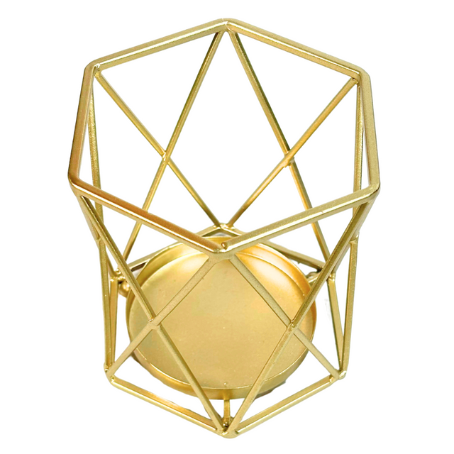 Geometric Candle Holder Medium - Gold