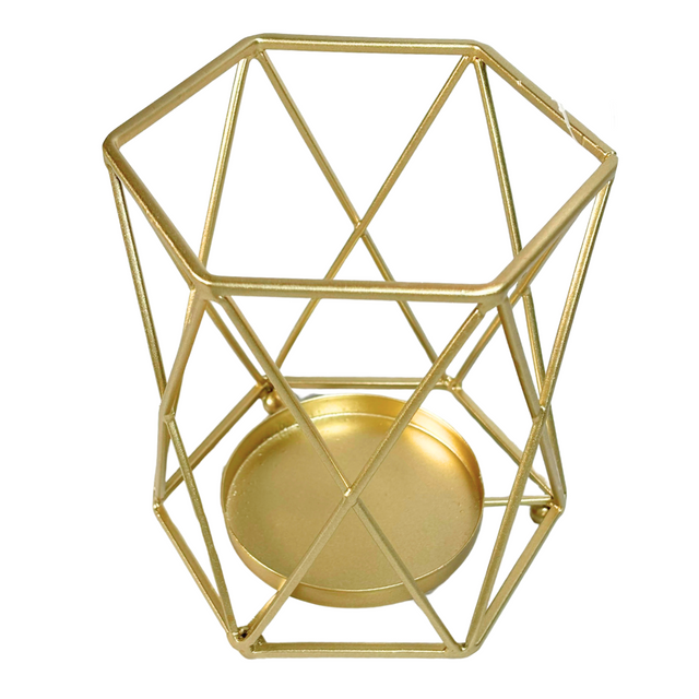 Geometric Candle Holder Large - Gold