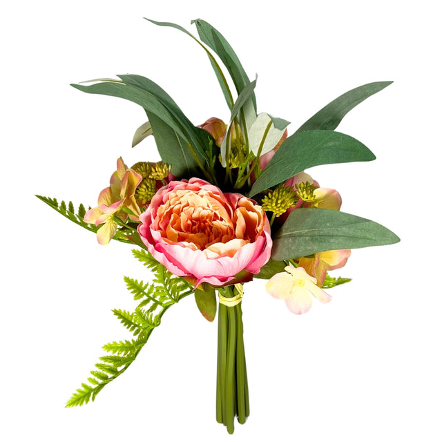 Artificial Rose & Peony Bouquet - Pink