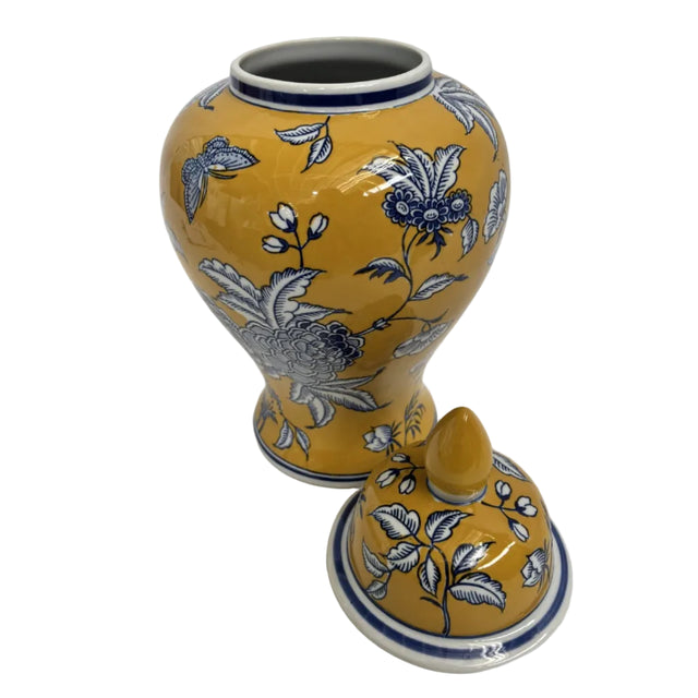 Yellow Ginger Jar - Floral Design 21x39cm
