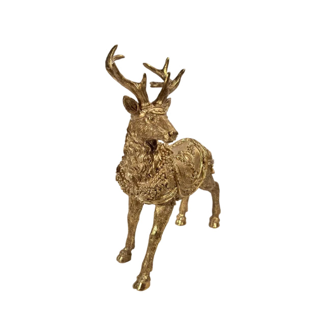 Gold reindeer 25.6x12.5x34cm