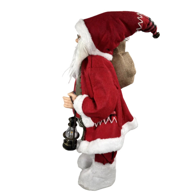Santa With Lantern 60Cm