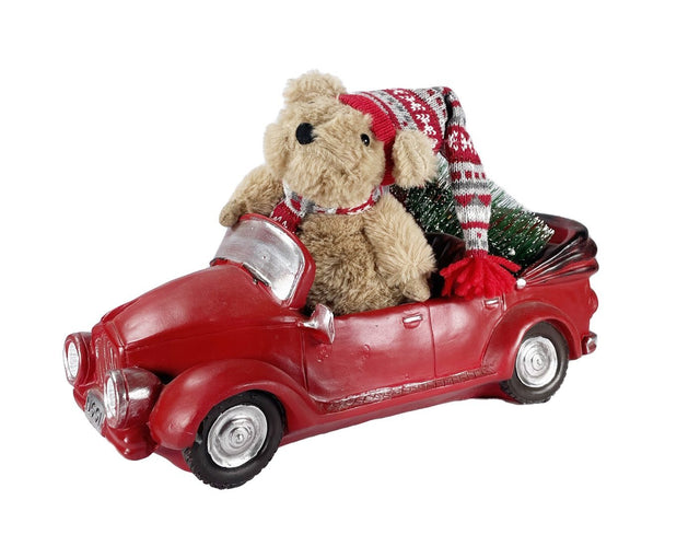 Bear In Car With Led Lights Pu-6