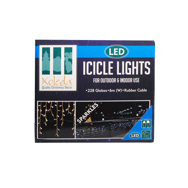 Light Icicle Outdoor Led 6M Warm White Sparkle