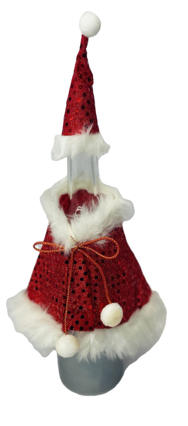 Bottle Cover Santa Suit Girl