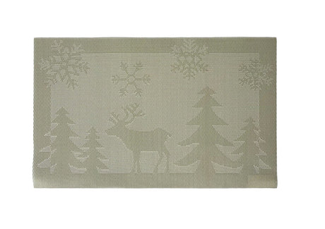 Reindeer pvc placemat silver 