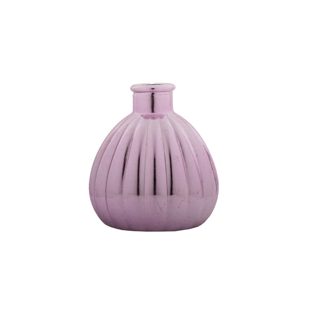 Round Glass Vase With Neck (Pink)